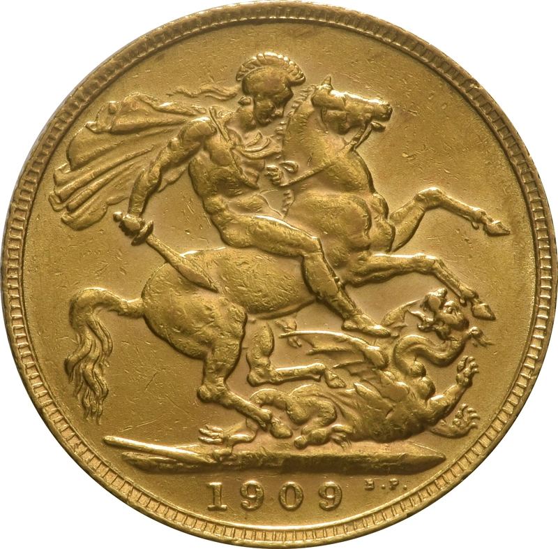 1909 Χρυσή Αγγλική Λίρα - Βασιλιάς Εδουάρδος ο Ζ' - Λονδίνο