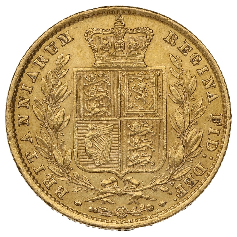 1862 Χρυσή Λίρα Αγγλίας – Bικτώρια Νέα Κεφαλή - Ασπίδα