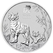 Ασημένιο νόμισμα Perth Mint 2022 - Έτος της Τίγρης - 1 ουγγιά