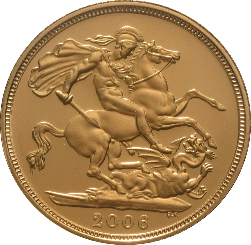 2006 Proof Gold Sovereign Coin Elizabeth II Fourth Head