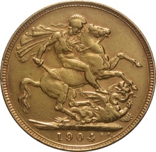 Χρυσή Αγγλική Λίρα 1904 - Βασιλιάς Εδουάρδος ο Ζ' - P