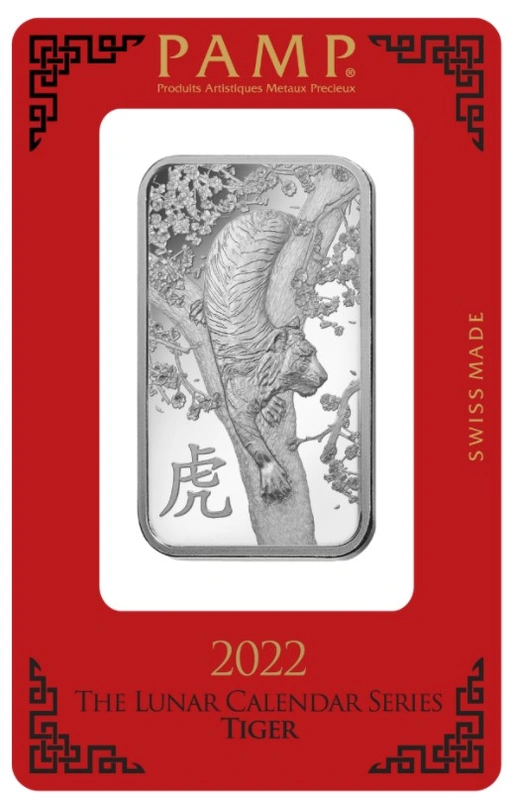 PAMP 2022 Year of the Tiger 1oz Silver Bar