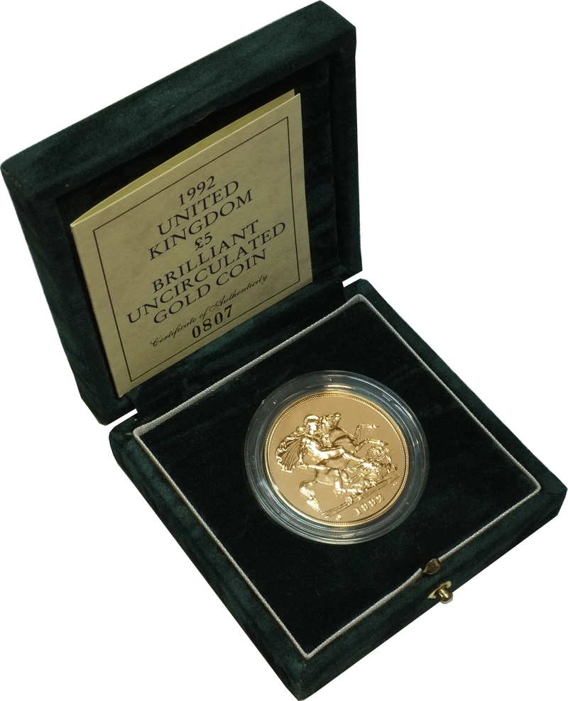 1992 Πενταπλή Χρυσή Αγγλική Λίρα (Uncirculated)