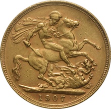 Χρυσή Αγγλική Λίρα 1907 - Βασιλιάς Εδουάρδος ο Ζ' - S