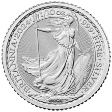 2024 Ασημένιο Νόμισμα της Αγγλίας (Britannia) - 1/10 Ουγγιάς