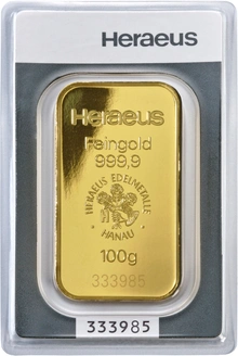 Heraeus 100 γρ. - Μπάρες Χρυσού