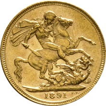 Χρυσή Αγγλική Λίρα 1891 - Βικτώρια Κεφαλή Jubilee - Λονδίνο