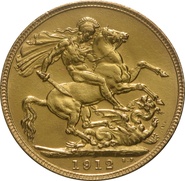Χρυσή Αγγλική Λίρα 1912 - Βασιλιάς Γεώργιος ο Ε' - Λονδίνο