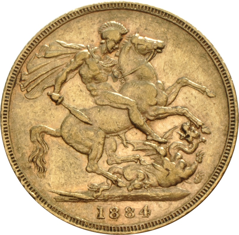 1884 Χρυσή Λίρα Αγγλίας – Bικτώρια Νέα Κεφαλή