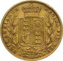 1872 Χρυσή Λίρα Αγγλίας – Bικτώρια Νέα Κεφαλή - Μ
