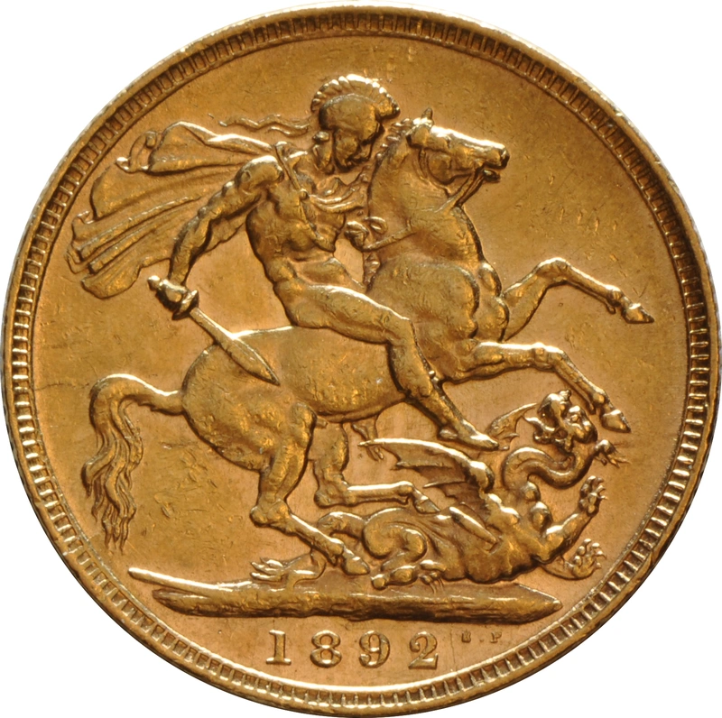 1892 Gold Sovereign Coin Queen Victoria Jubilee Head