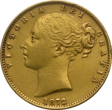 1872 Χρυσή Λίρα Αγγλίας – Bικτώρια Νέα Κεφαλή - Μ