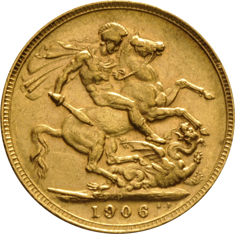 Χρυσή Αγγλική Λίρα 1906 - Βασιλιάς Εδουάρδος ο Ζ' - P