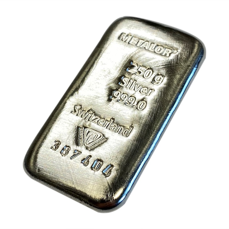 Metalor 250 Gram Silver Bullion Bar