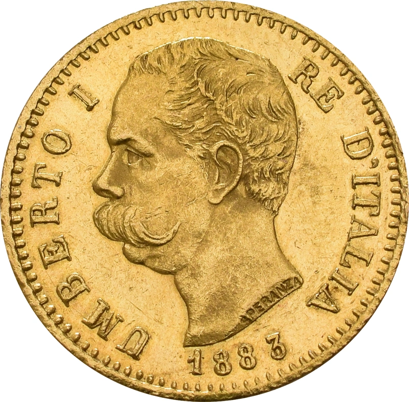 Italian 20 Lire Gold Coin Umberto I
