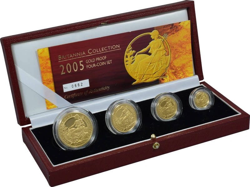 2005 Proof Gold Britannia 4 Coin Set Boxed