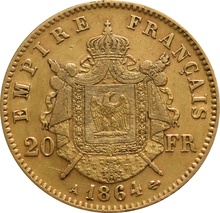 20 γαλλικά φράγκα -  Ναπολέων III Δαφνοστεφής Κεφαλή
