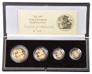 1985 Σετ 4 Χρυσές Λίρες Αγγλίας (Proof)
