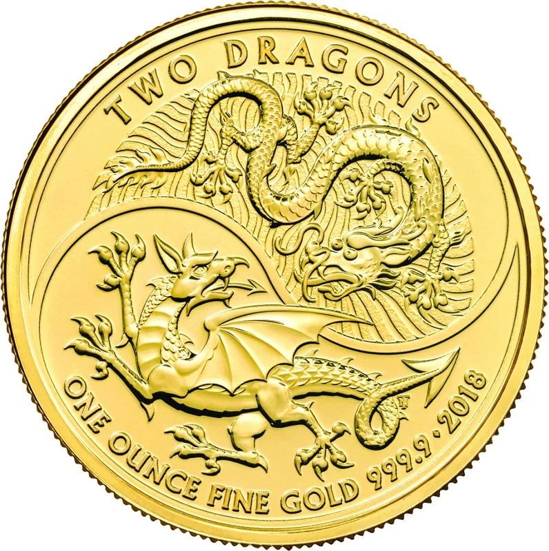 2018 'Two Dragons' One Ounce Gold Coin