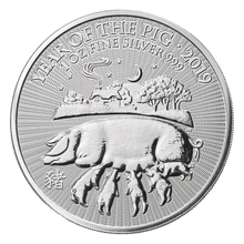 2019 Royal Mint  - Έτος του Χοίρου - 1 ουγγιά - Ασημένιο Νόμισμα