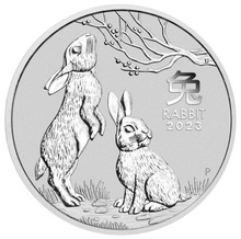 Ασημένιο Νόμισμα 2 ουγγιές -  Έτος του Κουνελιού 2023 - Perth Mint