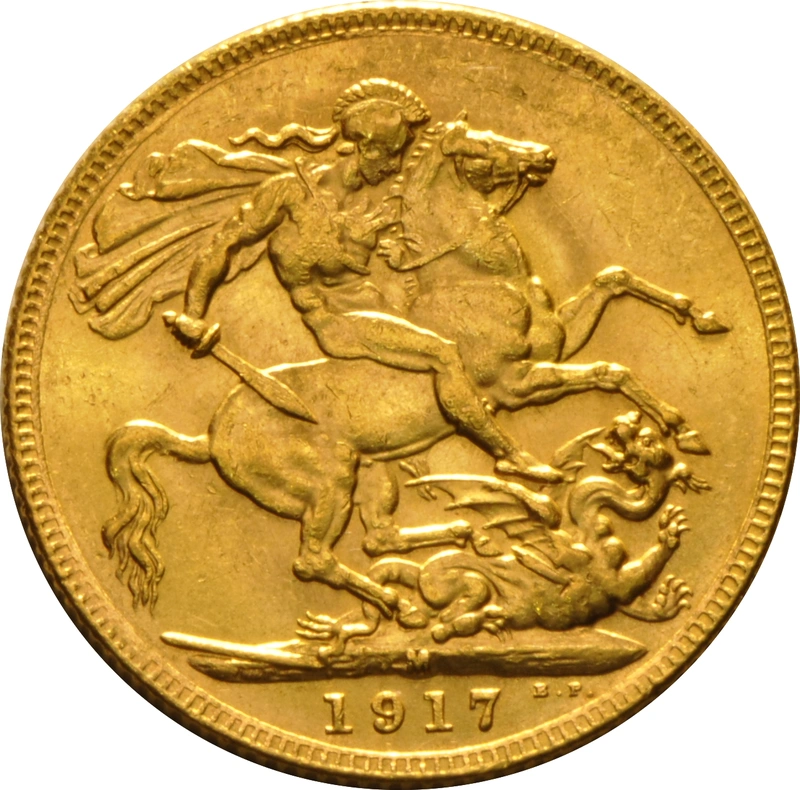 1917 Gold Sovereign Coin George V Melbourne