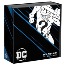 2023 Aσημένιο Νόμισμα 1 ουγγιάς -The Riddler DC Villains - Συλλεκτικό σε συσκευασία