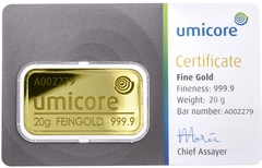 Umicore 20 Γραμμάρια - Μπάρες Χρυσού