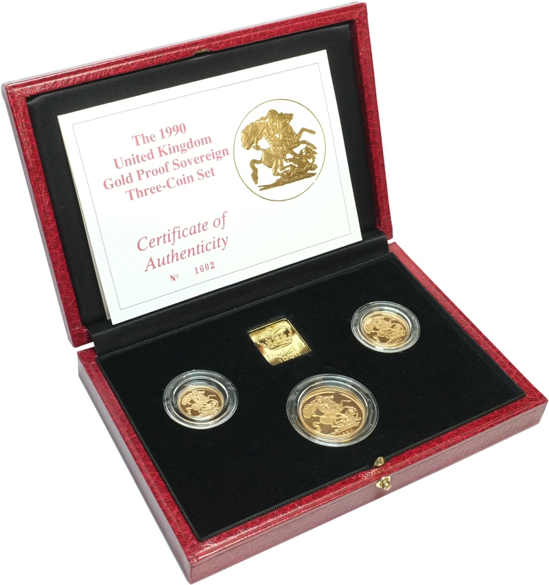 1990 Σετ 3 Χρυσές Λίρες Αγγλίας (Proof)
