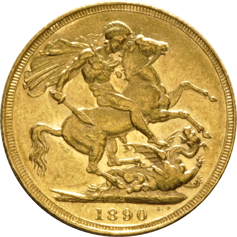 1890 Gold Sovereign Coin Queen Victoria Jubilee Head Sydney
