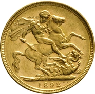 Χρυσή Αγγλική Λίρα 1892 - Βικτώρια Κεφαλή Jubilee - M