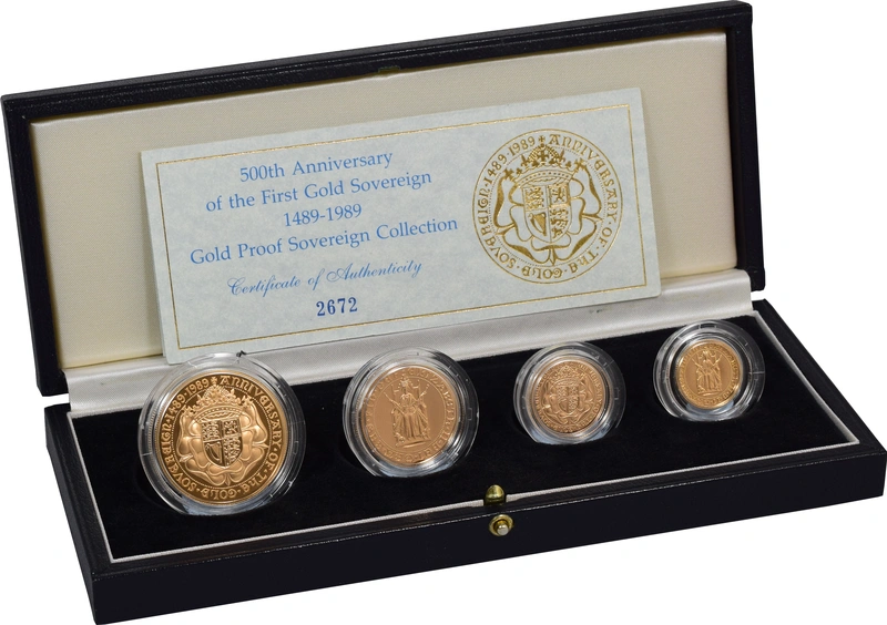 1989 Σετ 4 Χρυσές Λίρες Αγγλίας (Proof) - 500στη Επέτειος