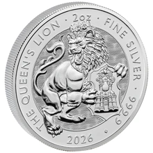 2026 Queen's Lion - Tudor Beasts 2oz Silver Coin