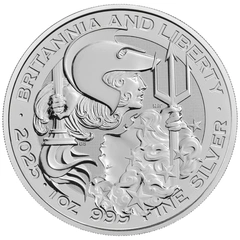 2025 Ασημένιο Britannia & Liberty μίας ουγγιάς