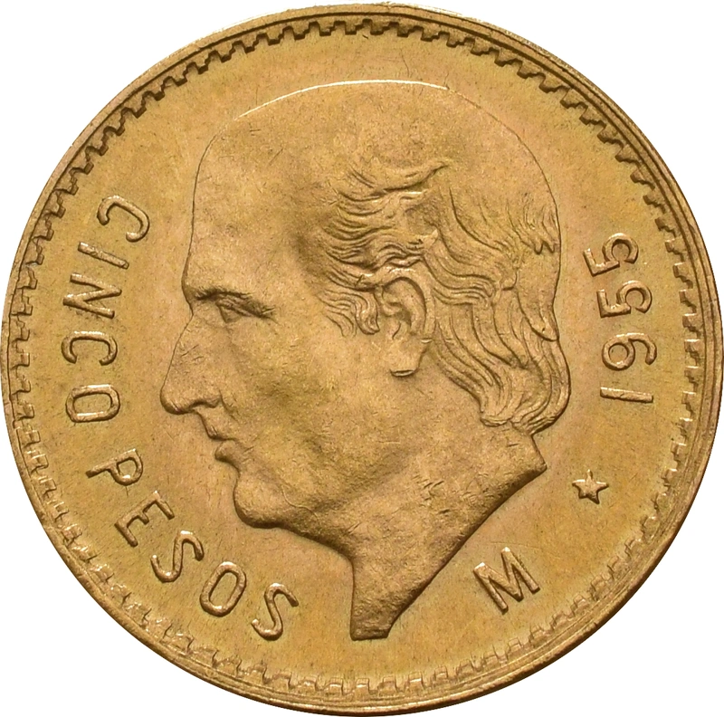 Mexican Cinco 5 Pesos Gold Coin