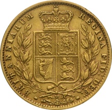 1872 Χρυσή Λίρα Αγγλίας – Bικτώρια Νέα Κεφαλή - Μ