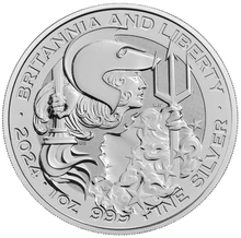 2024 Ασημένιο Britannia & Liberty μίας ουγγιάς