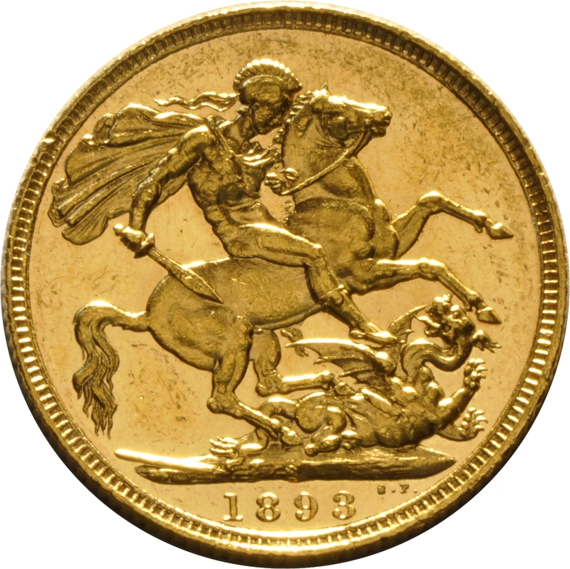 Χρυσή Αγγλική Λίρα 1893 - Βασίλισσα Βικτώρια Παλαιά Κεφαλή - S