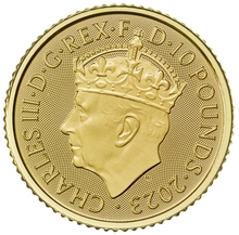 2023 Coronation £10 χρυσό νόμισμα 1/10 της ουγγιάς