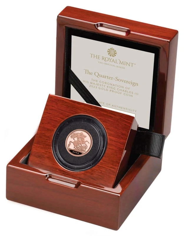 2023 King Charles III Coronation Quarter Sovereign Gold Proof Coin Boxed