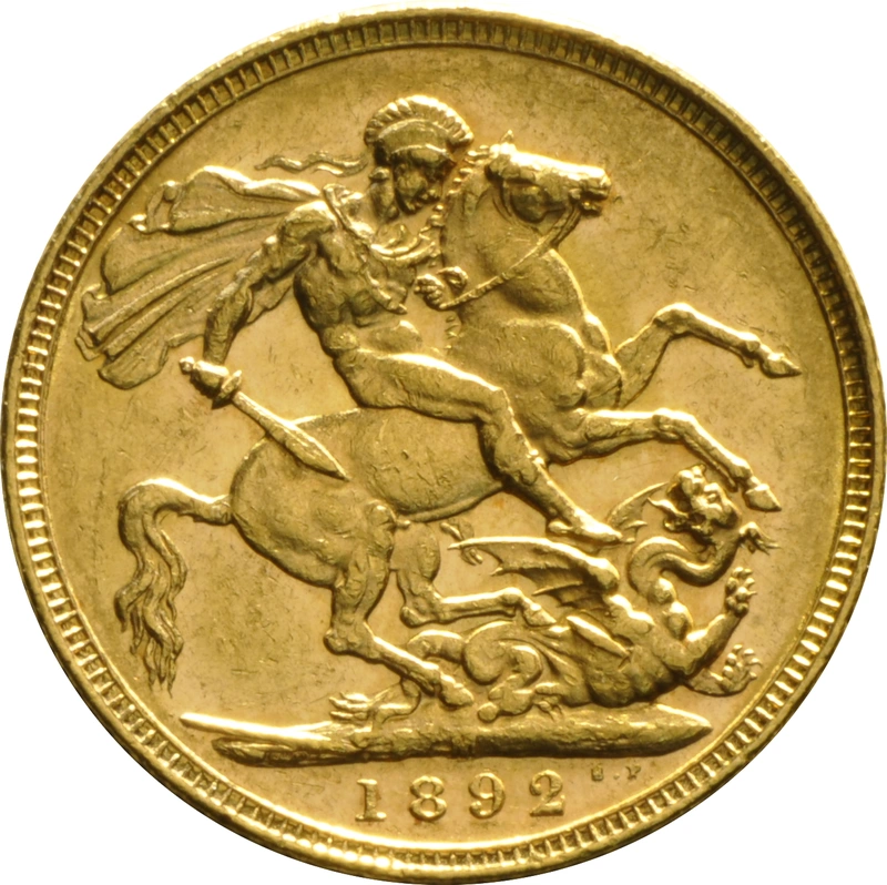 1892 Gold Sovereign Coin Queen Victoria Jubilee Head Melbourne