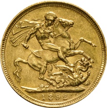 Χρυσή Αγγλική Λίρα 1892 - Βικτώρια Κεφαλή Jubilee - Σ