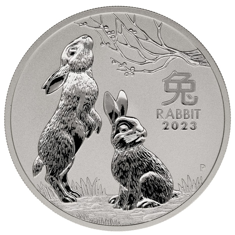 Ασημένιο νόμισμα Perth Mint 2023 - Έτος του Κουνελιού - 1 ουγγιά