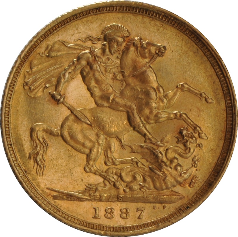 1887 Gold Sovereign - Victoria Jubilee Head - S