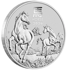 2026 Έτος του Αλόγου Ασημένιο Νόμισμα 1/2 ουγγιά Perth Mint Αυστραλιανή Σεληνιακή Σειρά