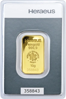 Heraeus 10 Γραμμάρια - Μπάρες Χρυσού