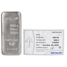 Metalor 500 Γραμμάρια - Μπάρες από ασήμι
