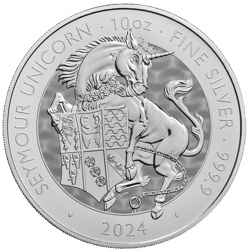 2024 Seymour Unicorn - Ασημένιο Νόμισμα Tudor Beasts 10 ουγγιές