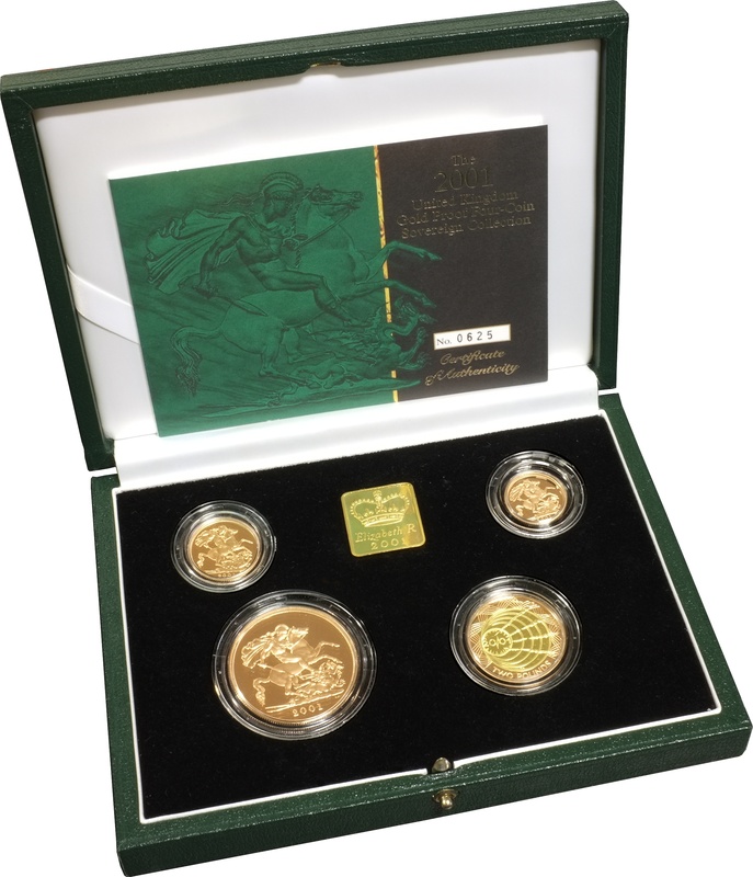 2001 Gold Proof Sovereign Four Coin Set