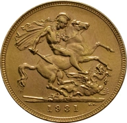 1931 Χρυσή Αγγλική Λίρα - Βασιλιάς Γεώργιος ο Ε' - SA